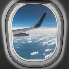 Fototapeta na wymiar 비행기 창 밖 풍경