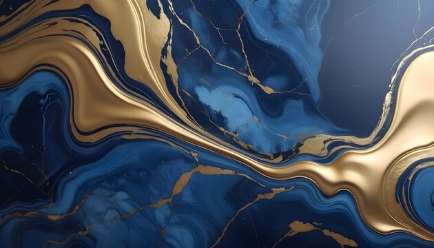 Blue Marble with golden texture background