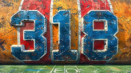 Varsity collegiate athletic sporting numbers vintage vector artwork for sport wear print and embroidery collection