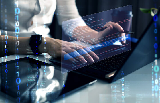 System engineer and programming. Software apps developer and IT revolution.Digital software development.	