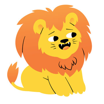 Roaring Baby Lion Character Illustration
