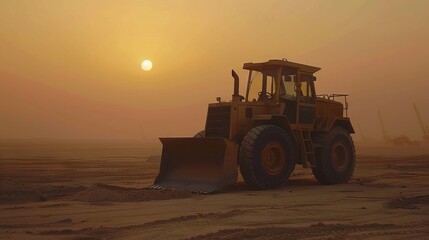 Fototapeta premium Bulldozer is seen at construction.
