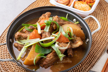Korean food, pork back ribs, steamed pork back ribs, spicy, stir-fried budae, budae jjigae, beef, fried beef, spam, musubi, pork cutlet,