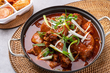 Korean food, pork back ribs, steamed pork back ribs, spicy, stir-fried budae, budae jjigae, beef, fried beef, spam, musubi, pork cutlet,