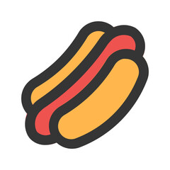 hot dog line color icon