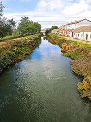 Docks of the Canal de Castilla in Alar del Rey, Palencia province - 762453343
