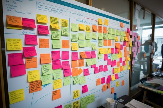 Efficient Structured scrum board project management. Effective working task schedule system. Generate ai