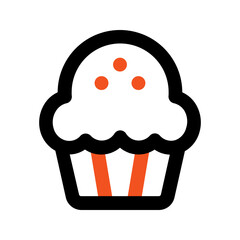 cupcake outline color icon
