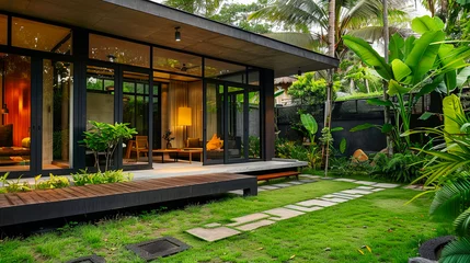 Tuinposter Räumlichkeiten in einer Traumvilla auf Bali © shokokoart