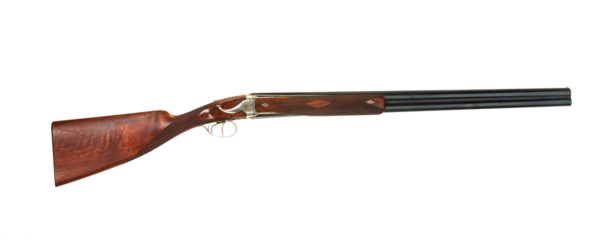 Vintage wooden brown hunting carbine isolated
