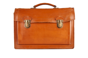 Aged and scratched business leather Hand Bag.