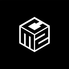 MZC letter logo design with black background in illustrator, cube logo, vector logo, modern alphabet font overlap style. calligraphy designs for logo, Poster, Invitation, etc.