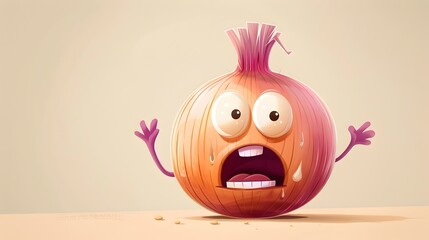 Comically Expressive Cartoon Onion Eliciting Laughter and Tears