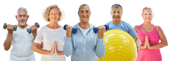 Zufriedenen Senioren bei Gymnastik, Fitness und Yoga