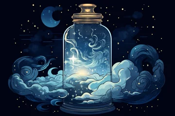 Poster a glass jar with stars inside © Pavel22