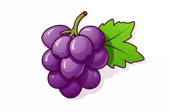 Drawing of a bunch of purple grapes on a white background.