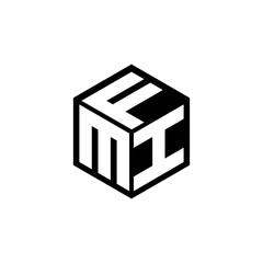 MIF letter logo design with white background in illustrator, cube logo, vector logo, modern alphabet font overlap style. calligraphy designs for logo, Poster, Invitation, etc. - obrazy, fototapety, plakaty