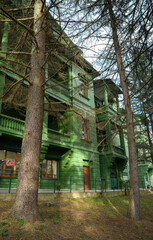 Fragment of the building is Stalin's Dacha built in the 20s of the 20th century, among pine trees