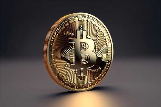 a gold coin with a bitcoin symbol