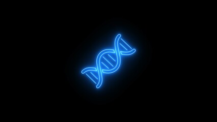 DNA neon sign, Neon silhouette symbol. Chemistry dna line icon. Chemistry dna outline.