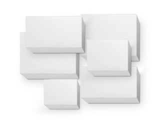 blank packaging white cardboard box, transparent background