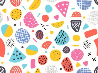 Meubelstickers A colorful and abstract pattern of shapes and circles © Toey Meaong