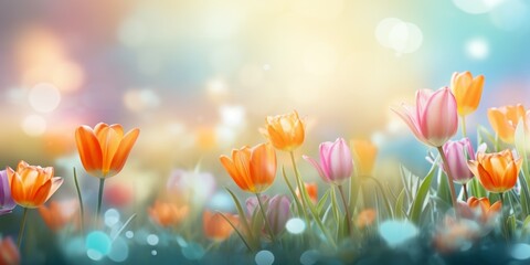 spring flowers blooming Generative AI