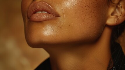 Close Up Portrait of a Woman With Freckled Skin