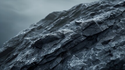 Close Up of Rock Face With Cloudy Sky