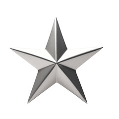 Obraz premium 3d silver star on Isolated transparent background png. generated with AI