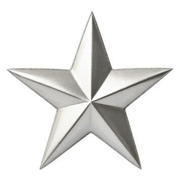 3d silver star on Isolated transparent background png. generated with AI