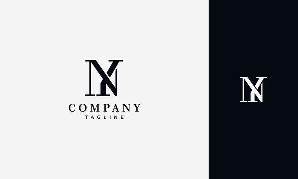 initial letter ny or yn  joined,logo Typography Vector design Template