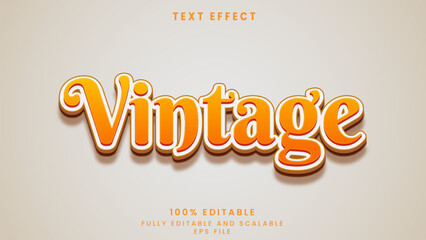 Vintange orange editable text effect	
