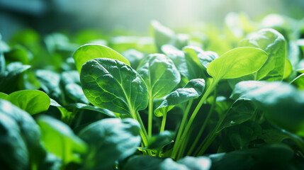 Fototapeta premium Growing spinach.