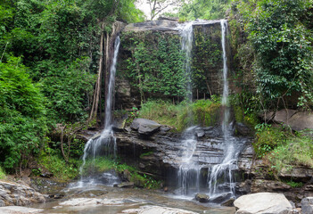 Mae Sa Pok Waterfall. Amazing waterfall in Chiang Mai province. Nature of North Thailand.