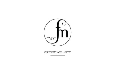 FM, MF, F, M abstract letters logo monogram