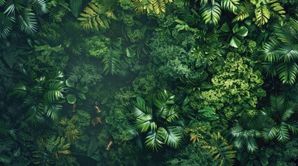 Lush Rainforest Canopy Teeming with Life on Earth Day - obrazy, fototapety, plakaty