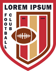Football team logo. American football team logo isolated on white background. Vector, design illustration. Vector.