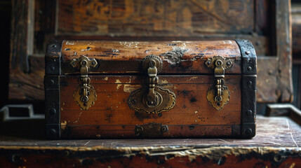 Ancien coffre à trésor de pirates