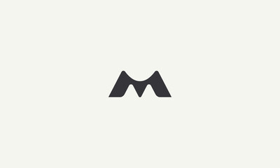 initial letter M simple monogram logo design vector illustration