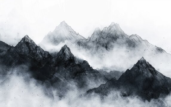 Majestic misty mountain range on Earth Day celebrates nature's beauty.