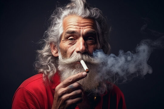 Photo of smoking man dangerous bad habbit generative AI