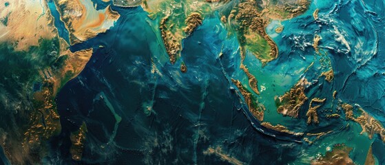 Breath of Life: A Panoramic View of Earth from Space - obrazy, fototapety, plakaty