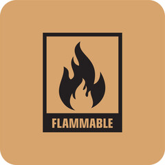 flammable icon , packaging icon vector