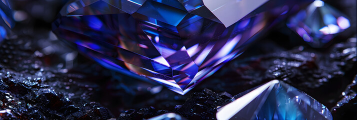 Enthralling Display of a Dichroic, Deep Blue, Rectangularly Cut Iolite Gemstone