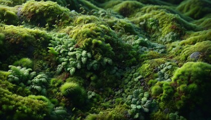 Fototapeta premium Tranquil Green Moss Landscape and Nature's Texture