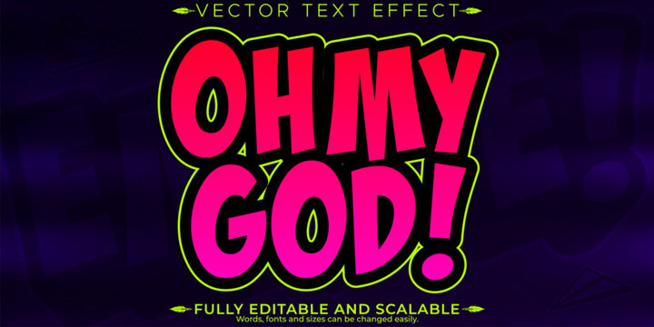 Editable text effect, editable emote icon and trendy customizable font style