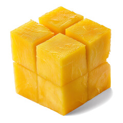 Mango cube isolated on a transparent background 