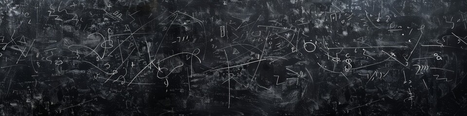 A blackboard dense with calculus and geometry, reflecting the beauty of mathematical thought