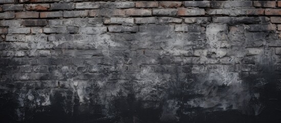 Fototapeta premium A closeup shot of a grey brick wall emitting smoke, highlighting the intricate brickwork pattern. Monochrome photography captures the texture in the darkness